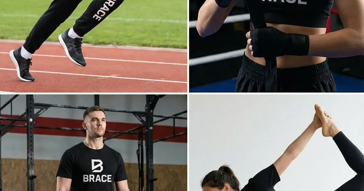 BRACE gymwear training collage